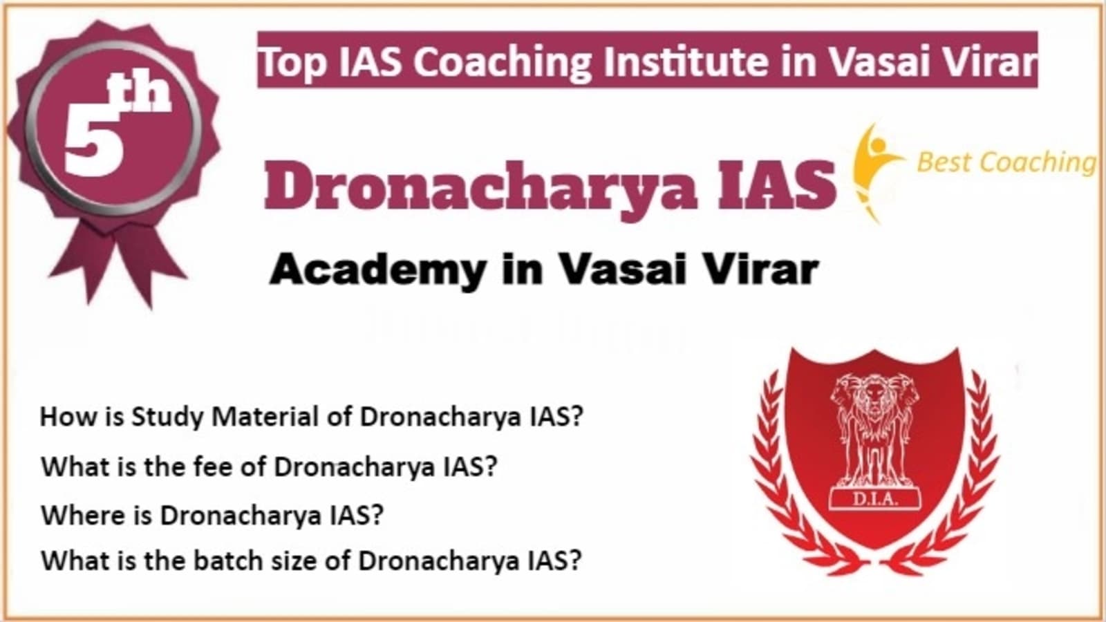 Rank 5 Top IAS Coaching in Vasai Virar