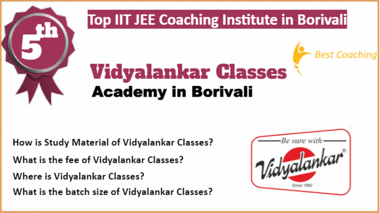 Rank 5 Top IIT JEE Coaching in Borivali