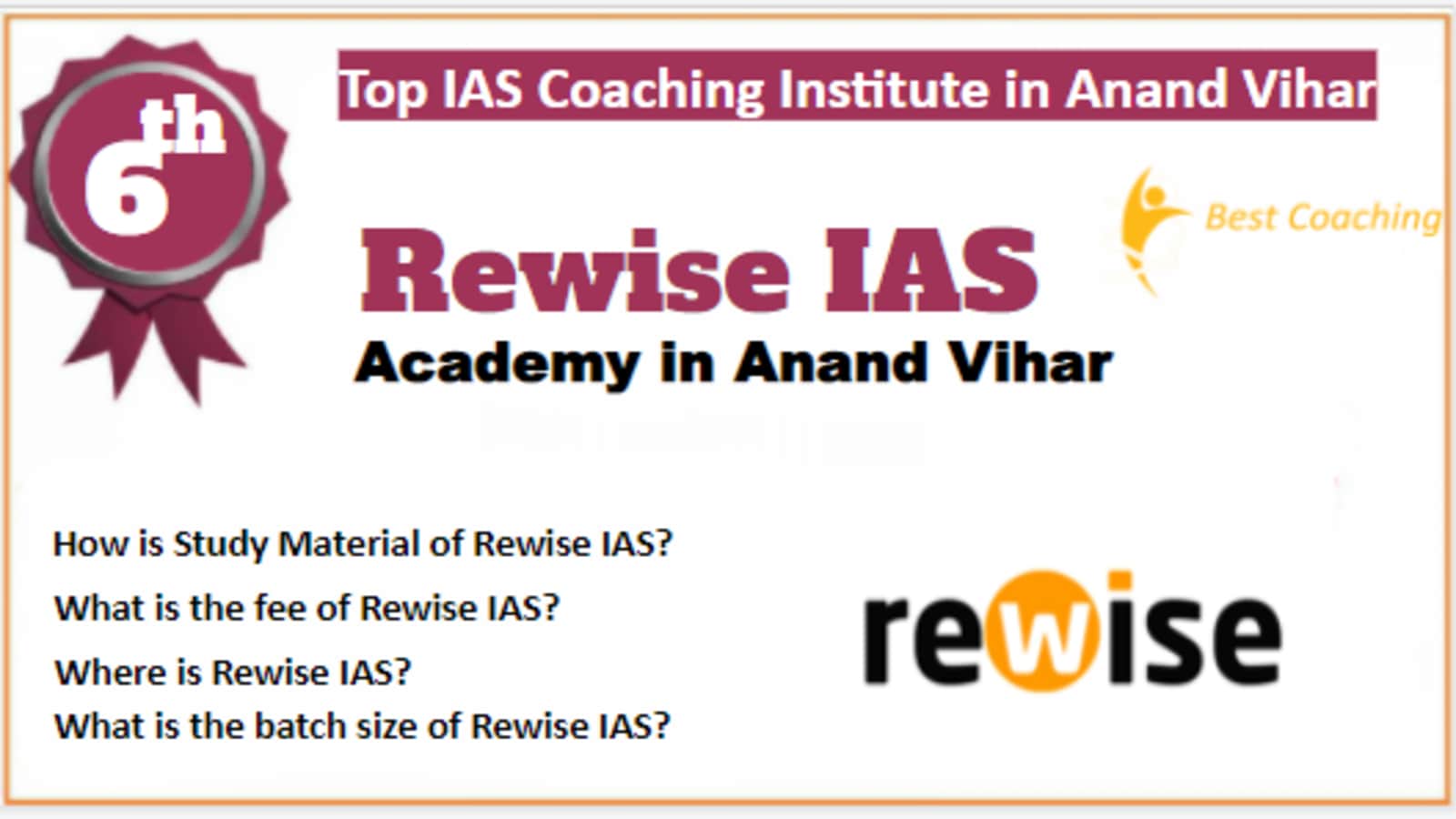 Rank 6 Best IAS Coaching in Anand Vihar