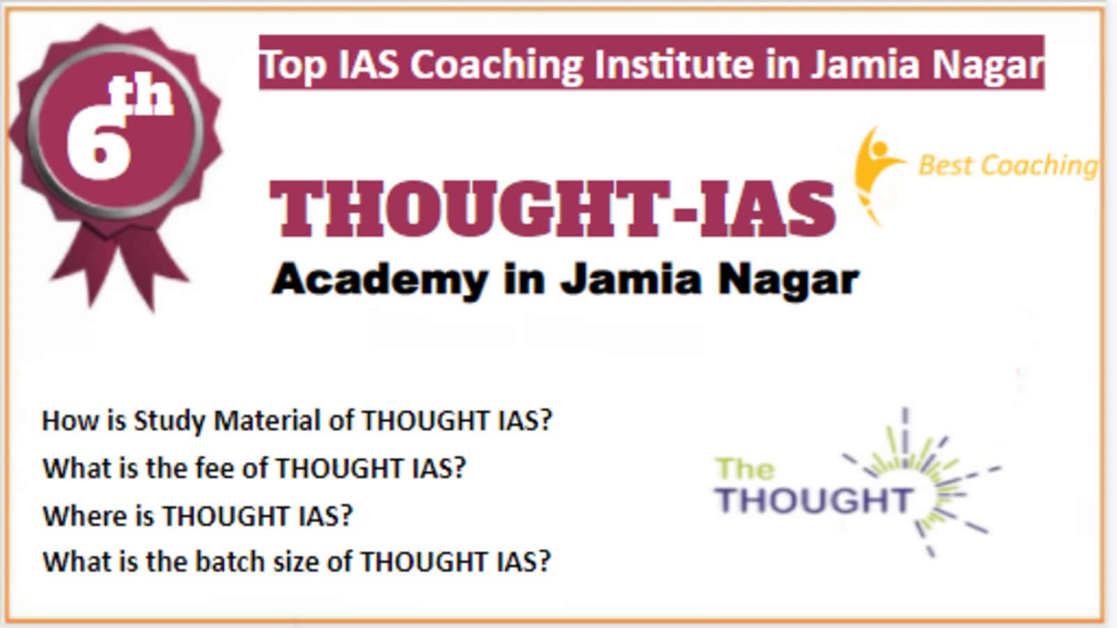 Rank 6 Best IAS Coaching in Jamia Nagar