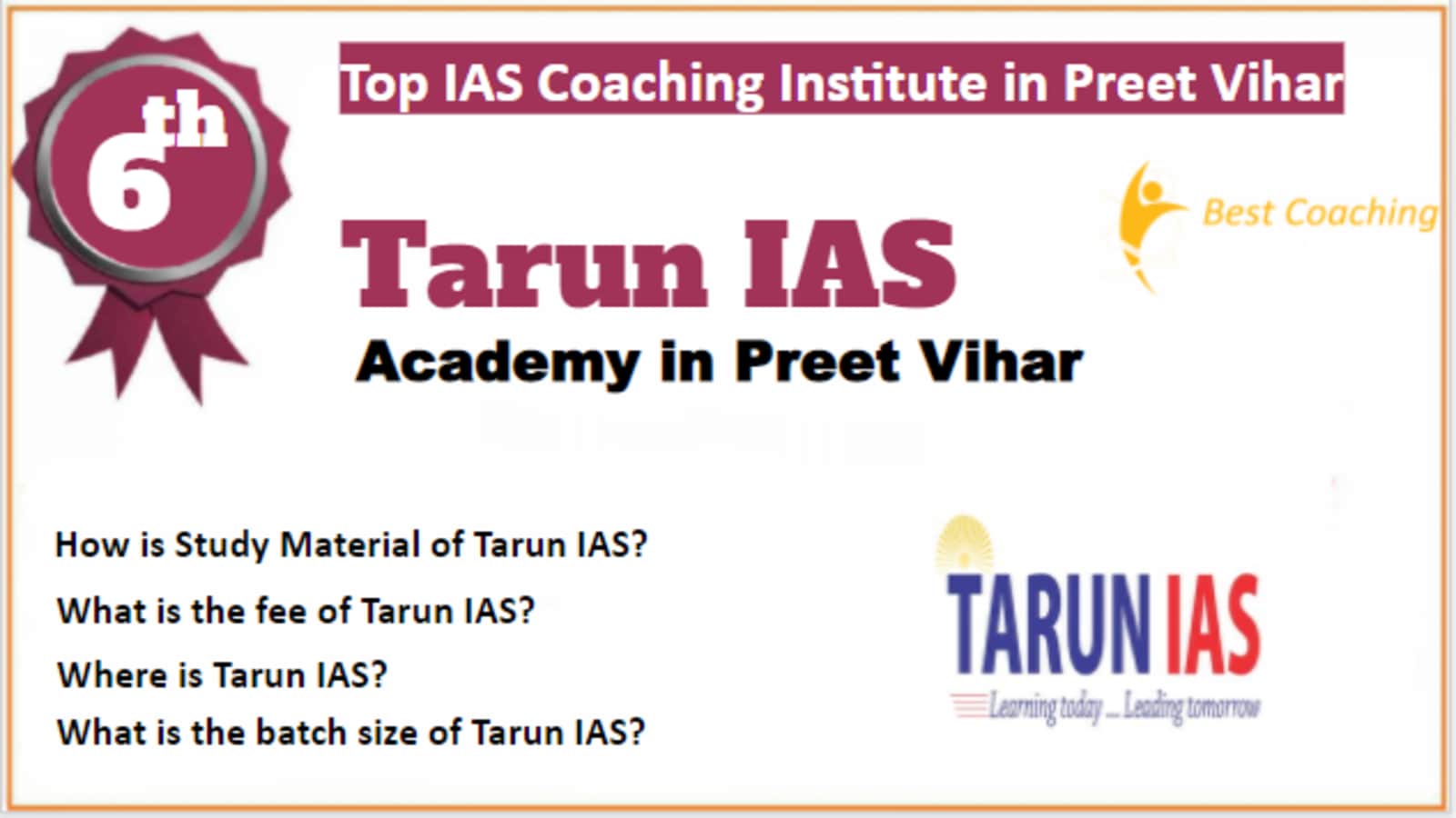 Rank 6 Best IAS Coaching in Preet Vihar