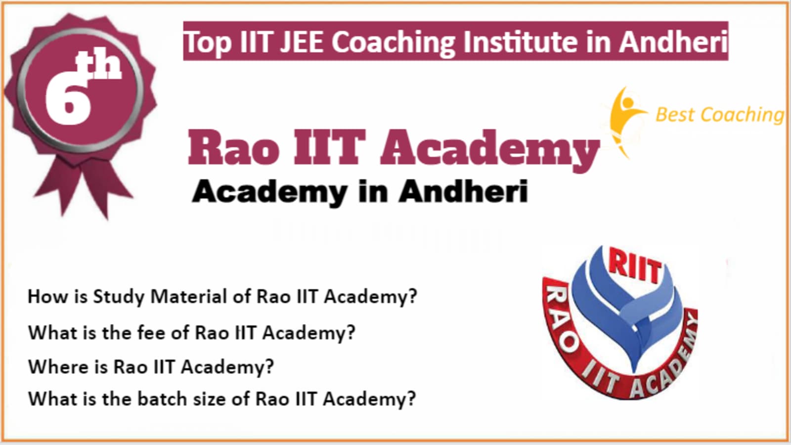 Rank 6 Best IIT JEE Coaching in Andheri