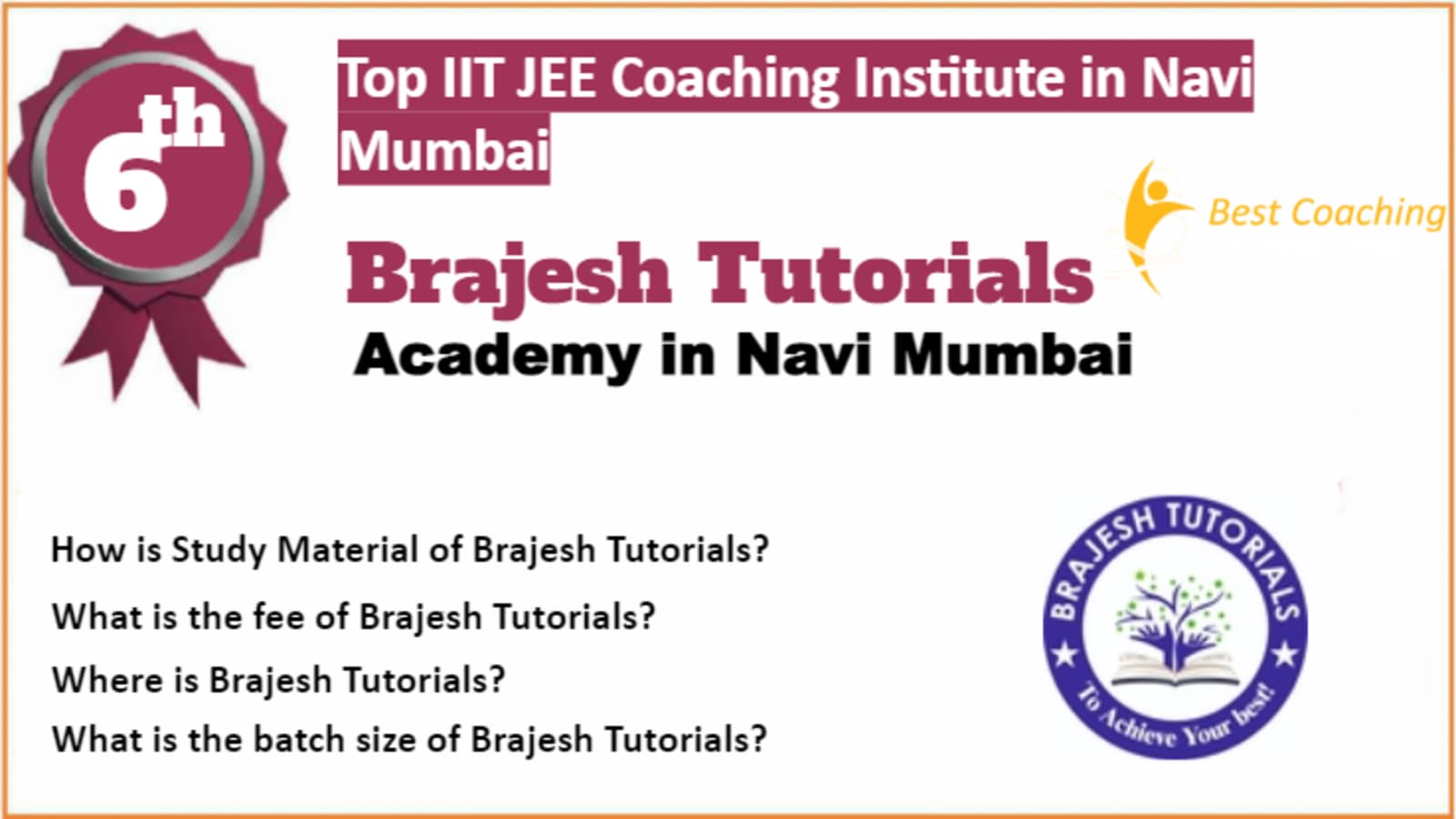 Rank 6 Best IIT JEE Coaching in Navi Mumbai