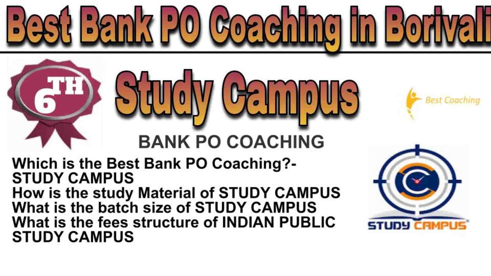 Rank 6 Top Bank PO Coaching in Borivali