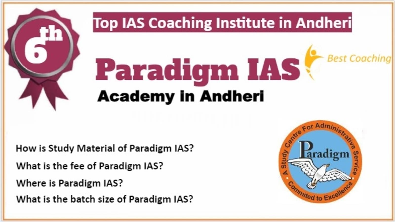 Rank 6 Top IAS Coaching in Andheri