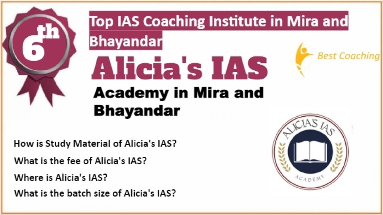 Rank 6 Top IAS Coaching in Mira and Bhayandar