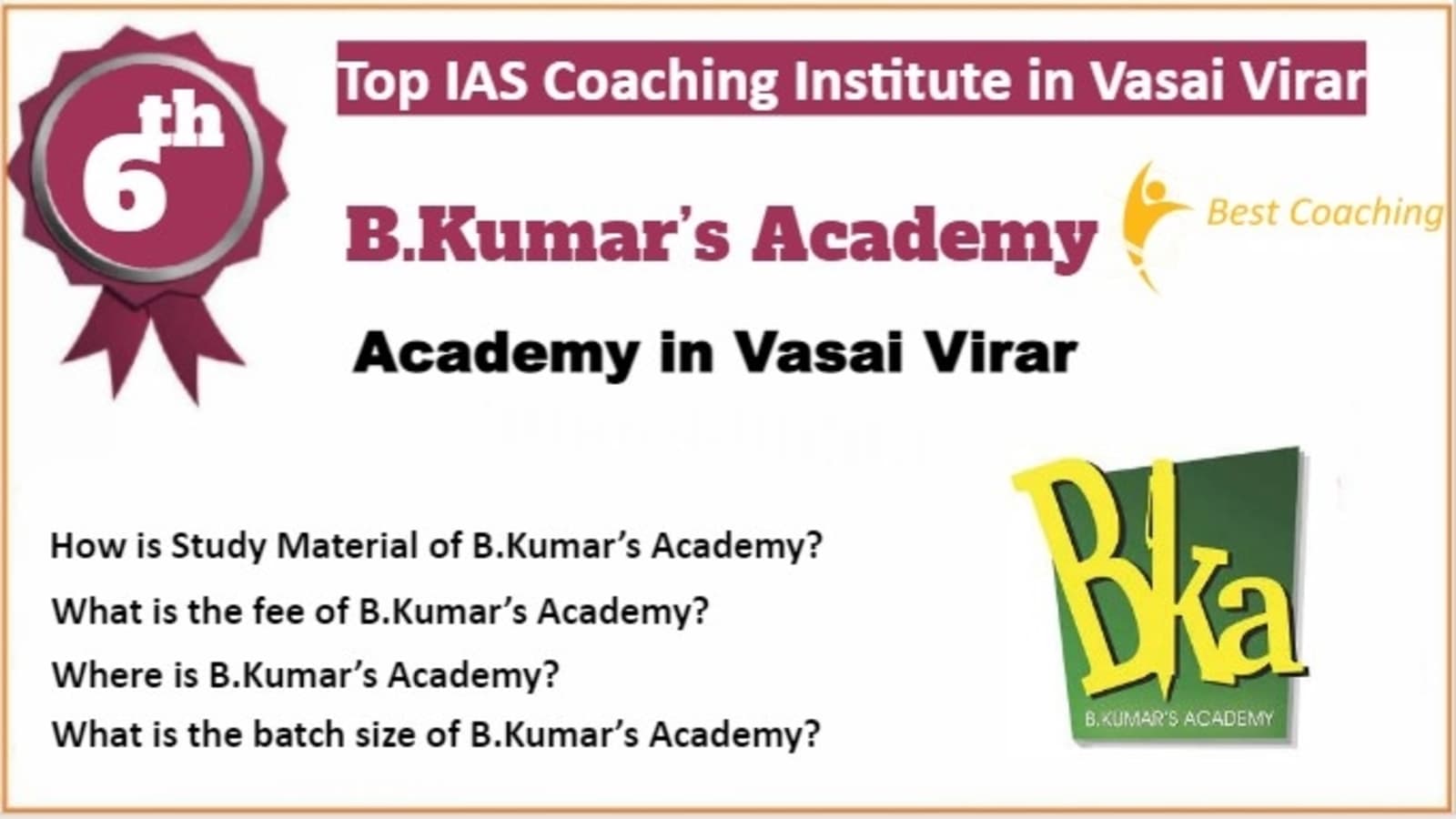 Rank 6 Top IAS Coaching in Vasai Virar
