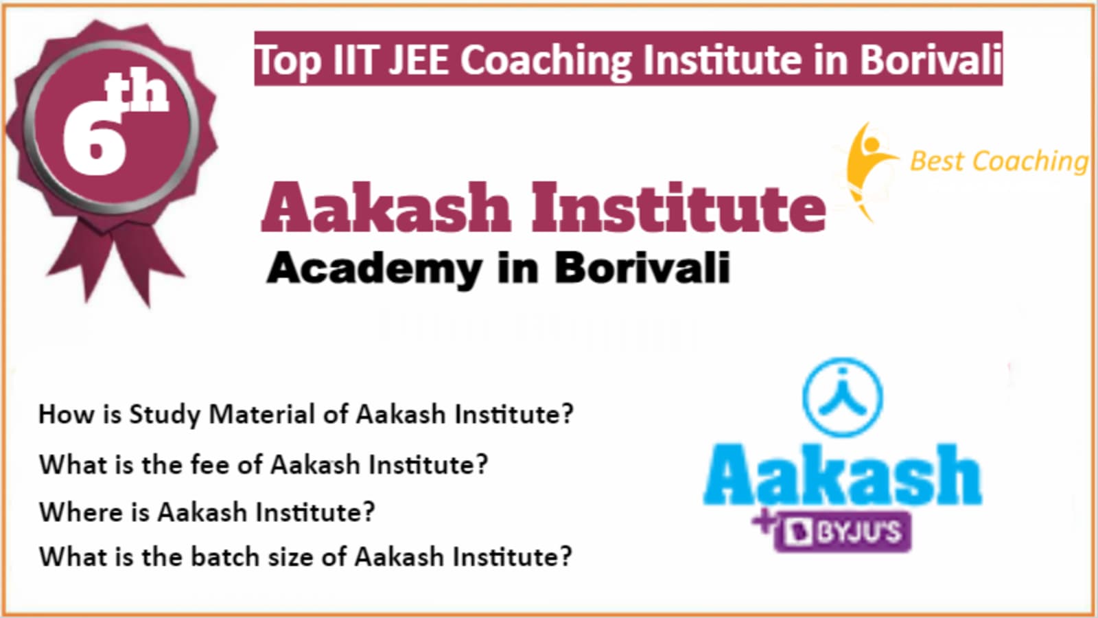 Rank 6 Top IIT JEE Coaching in Borivali