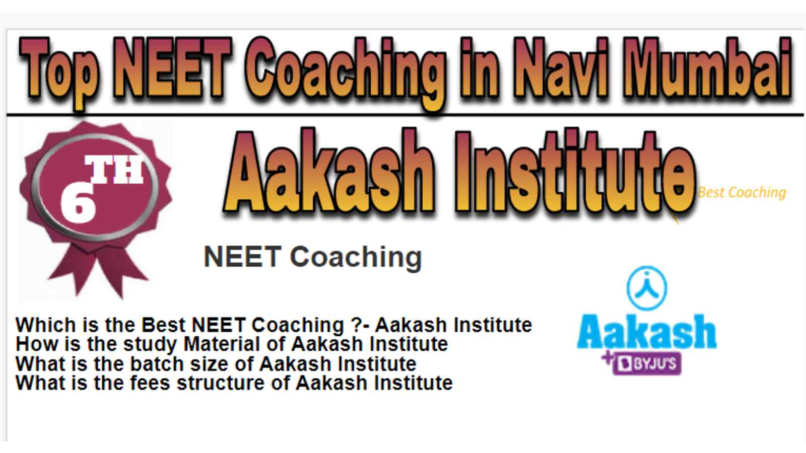 Rank 6 Top NEET Coaching in Navi Mumbai