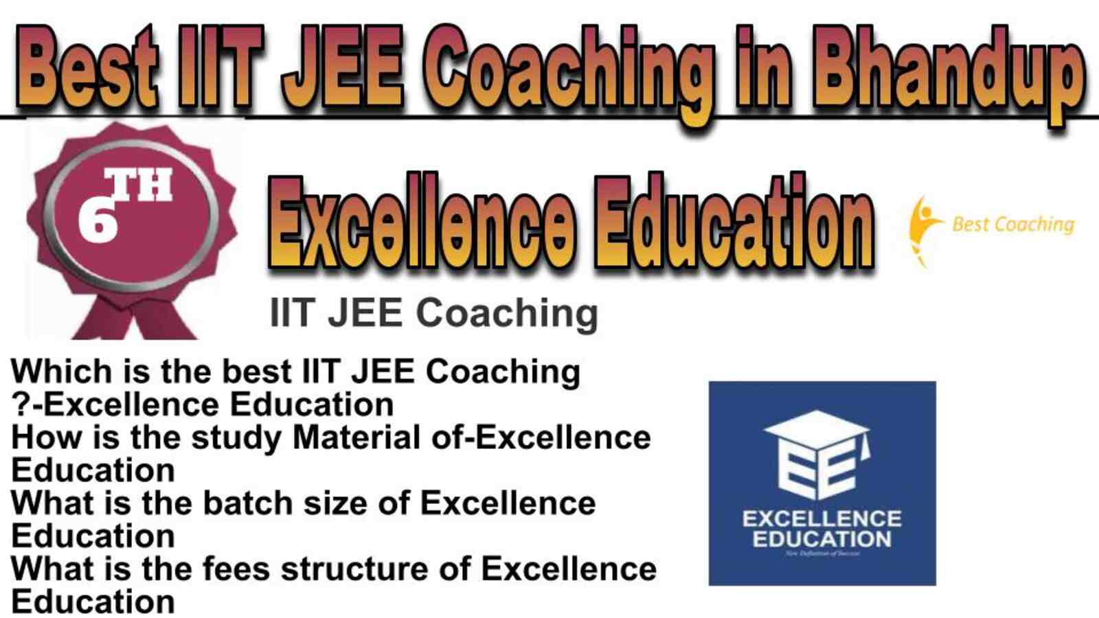 Rank 6 best IIT JEE coaching in Bhandup
