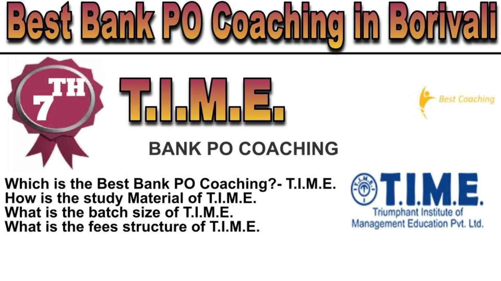 Rank 7 Top Bank PO Coaching in Borivali