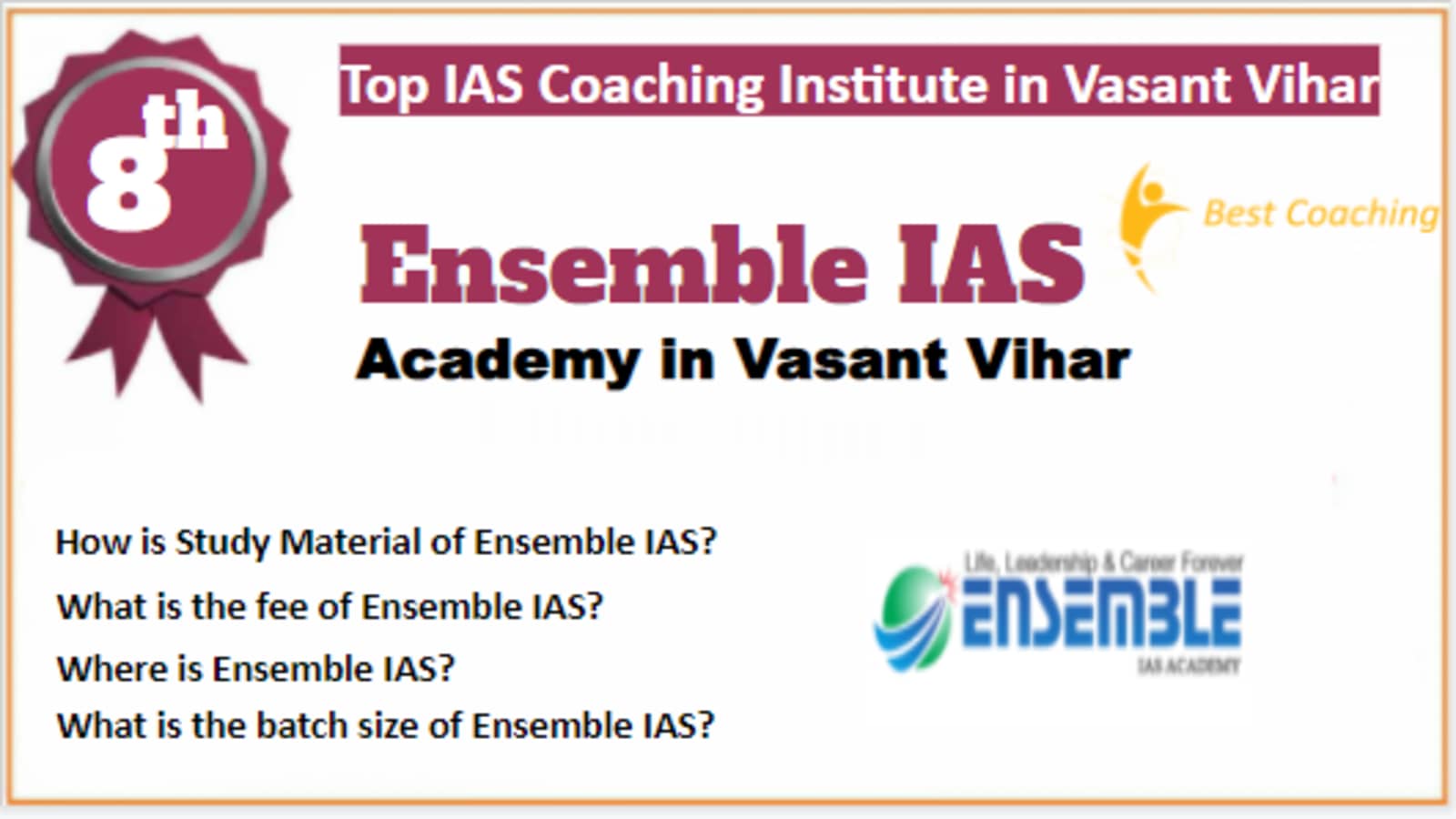 Rank 8 Best IAS Coaching in Vasant Vihar