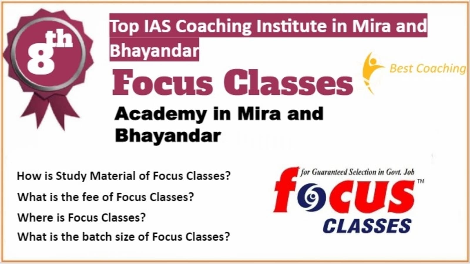 Rank 8 Top IAS Coaching in Mira and Bhayandar