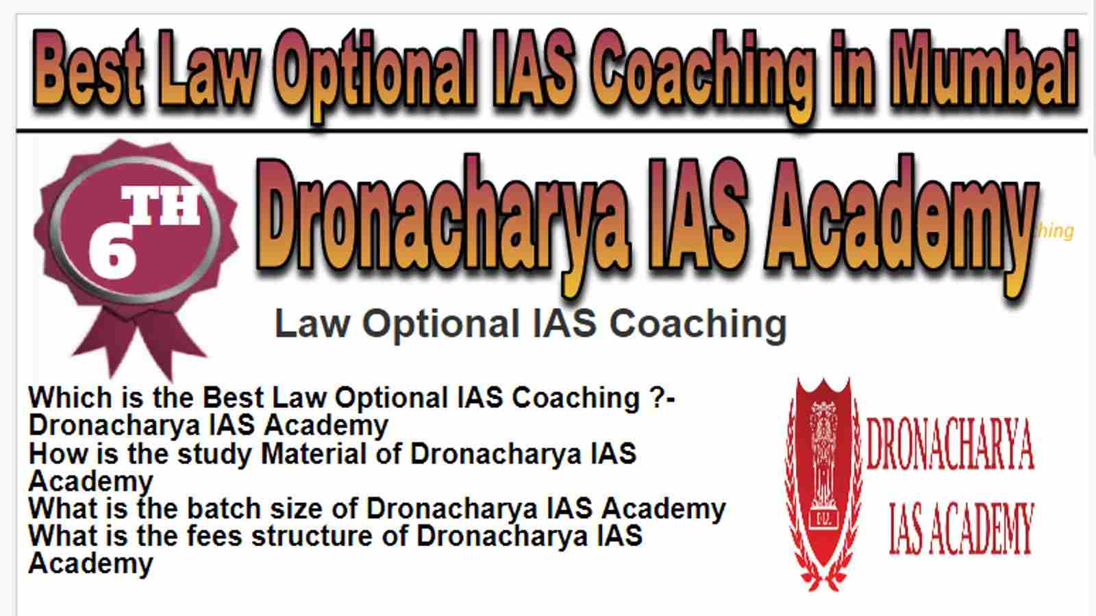 Rank 6 Top Law Optional IAS Coaching in Mumbai