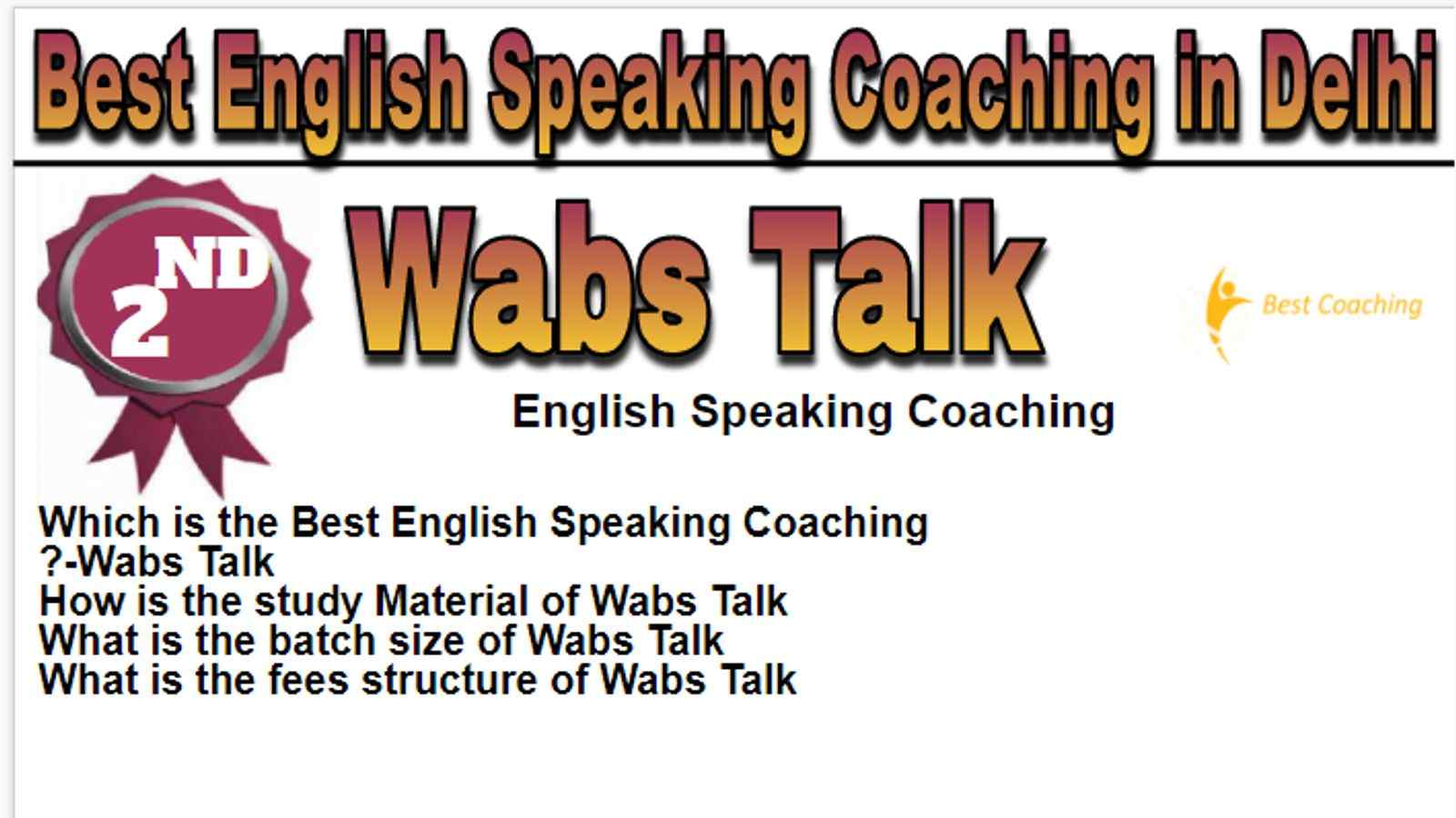 Rank 2 Best  English Speaking Coaching in Delhi