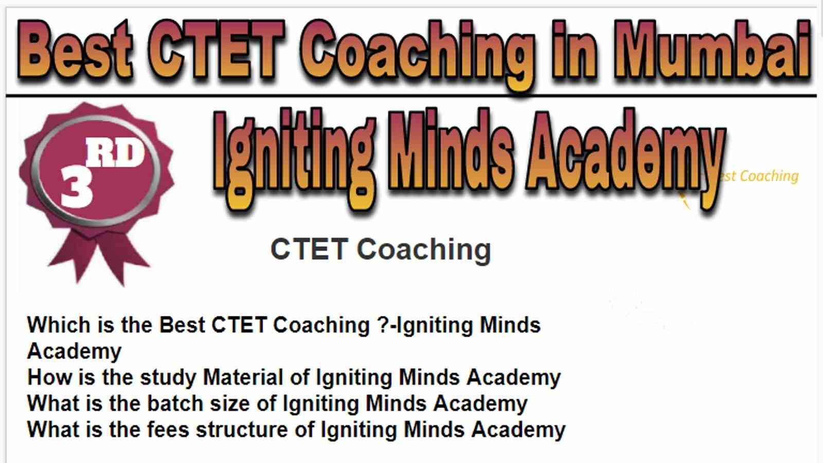 Rank 3 Best CTET Coaching in Mumbai