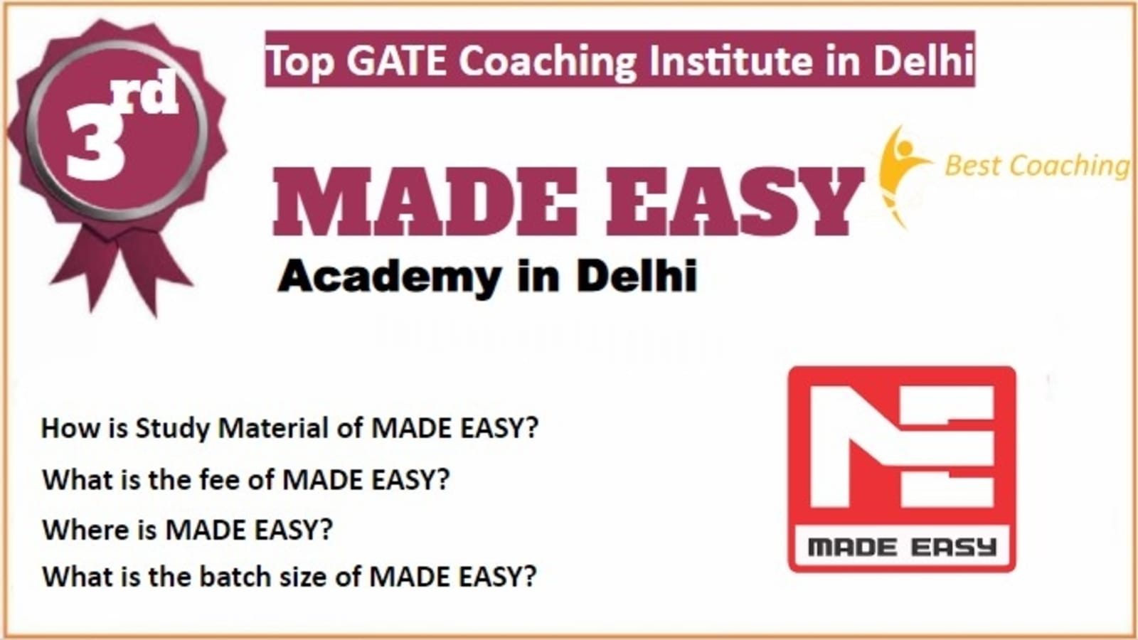 Rank 3 Best GATE Coaching in Delhi