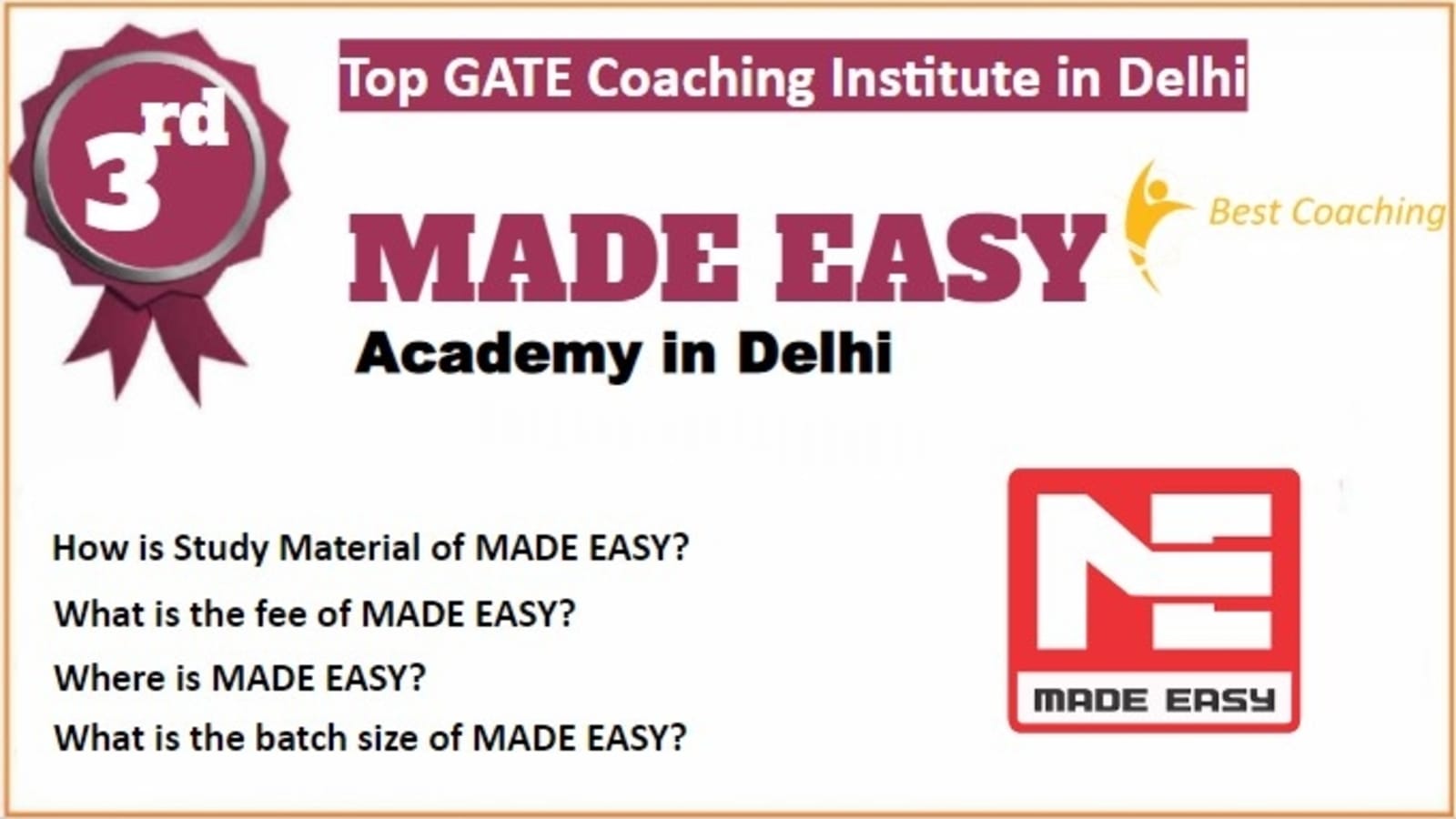 Made Easy GATE Coaching in Delhi. Rank 3rd GATE Coaching in Delhi. Rank 3 Best GATE Coaching in Delhi