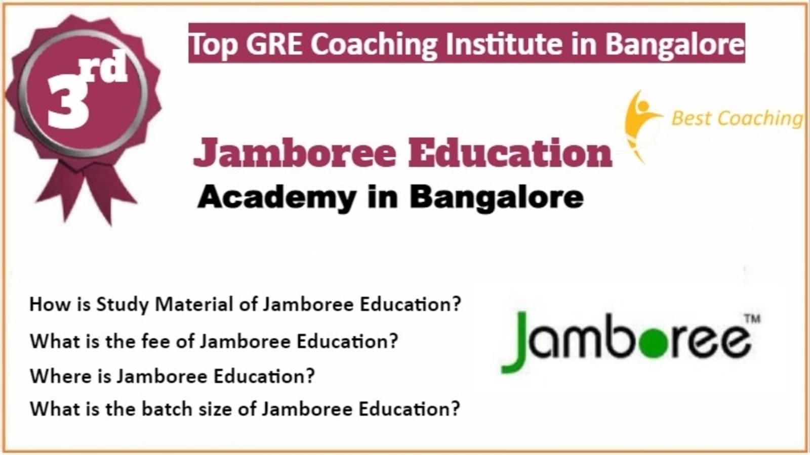Rank 3 Best GRE Coaching in Bangalore