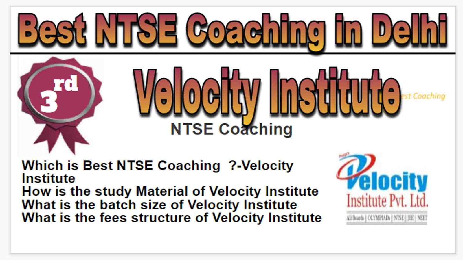 Rank 3 Best NTSE Coaching in Delhi