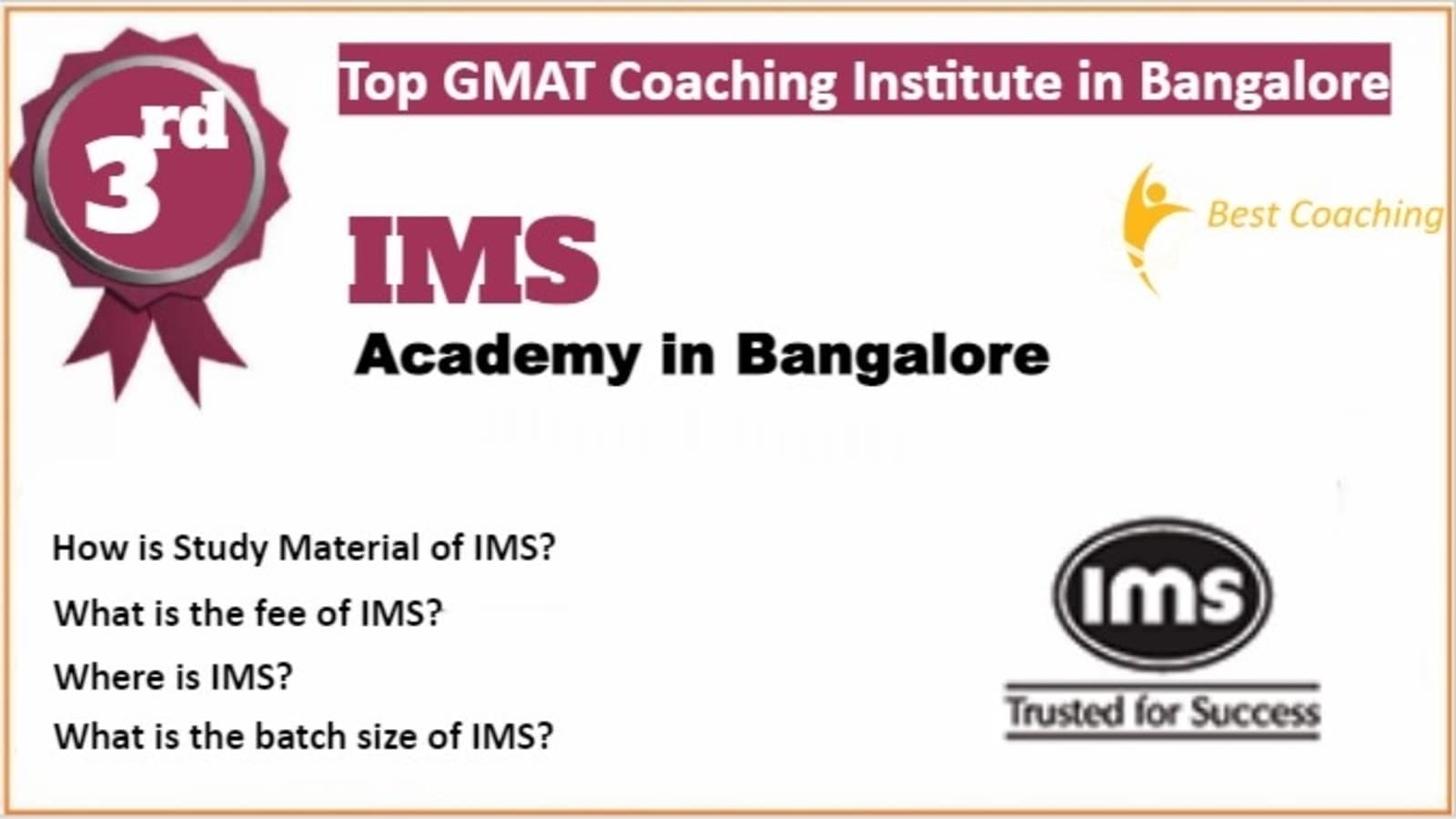 Rank 3 Top GMAT Coaching in Bangalore