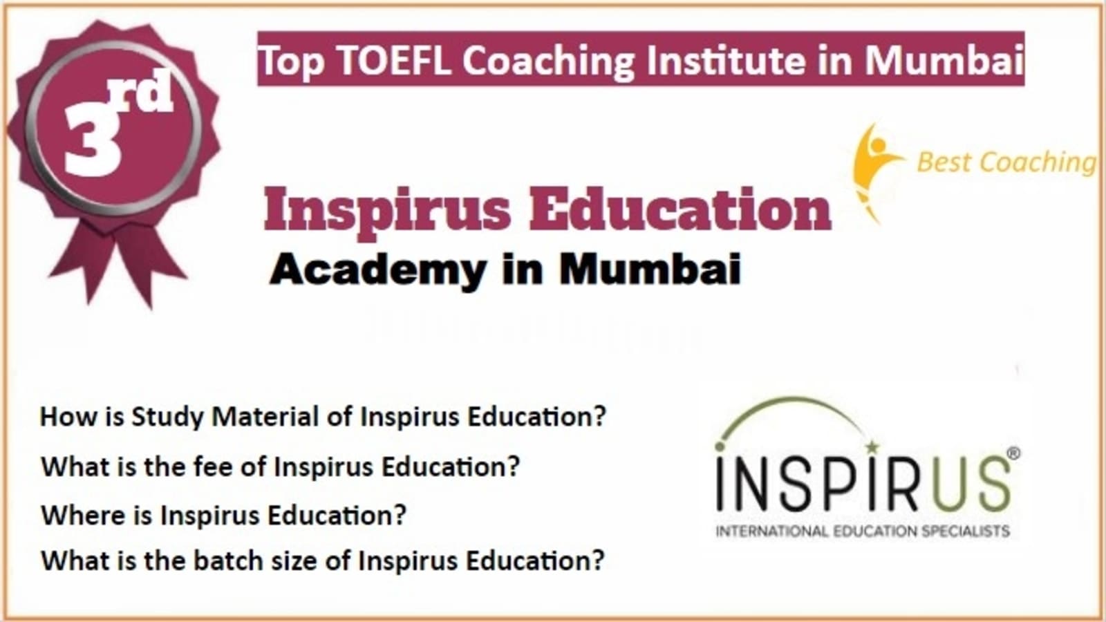 Rank 3 Top TOEFL Coaching in Mumbai