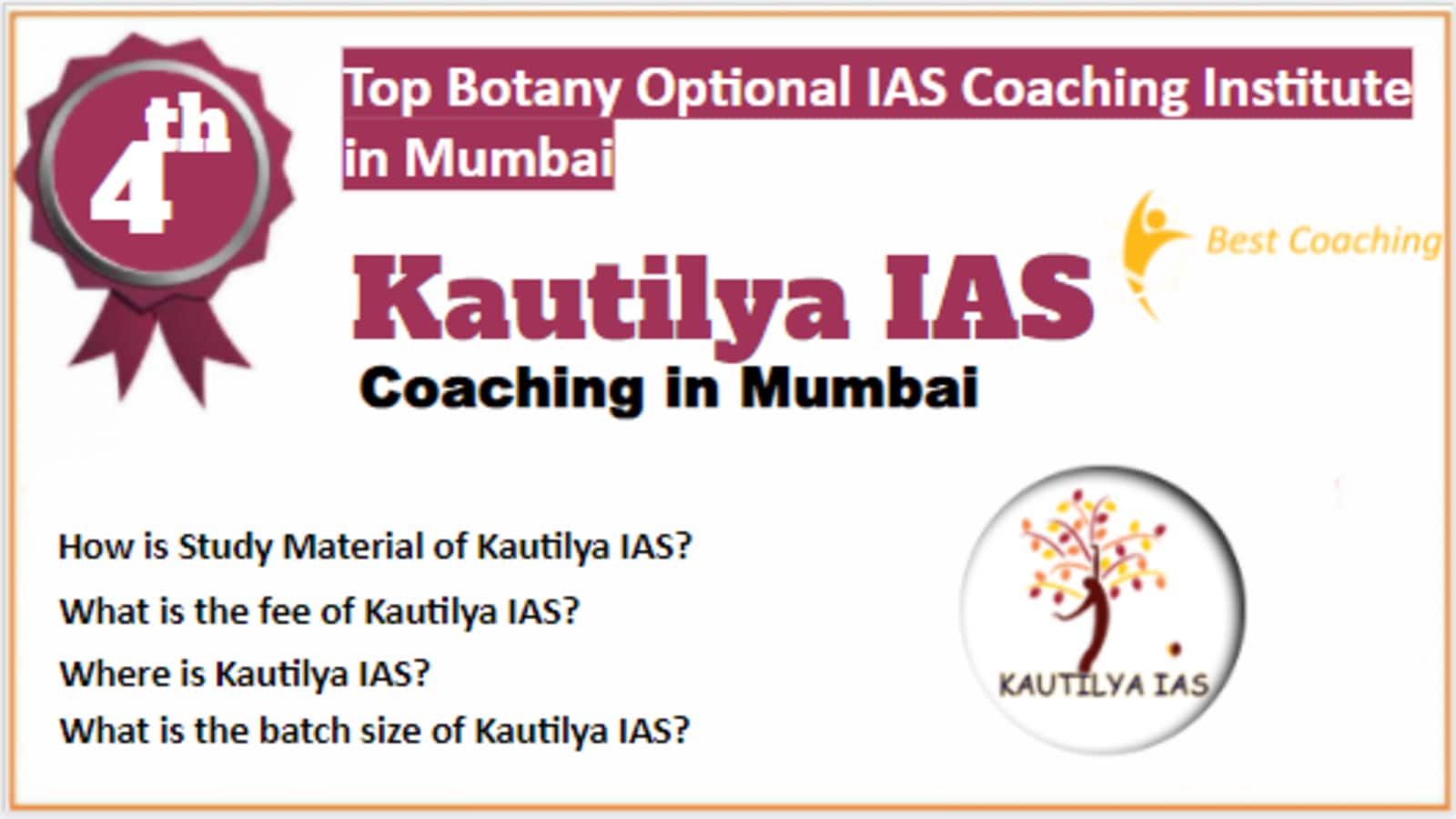 Rank 4 Best Botany Optional IAS Coaching in Mumbai