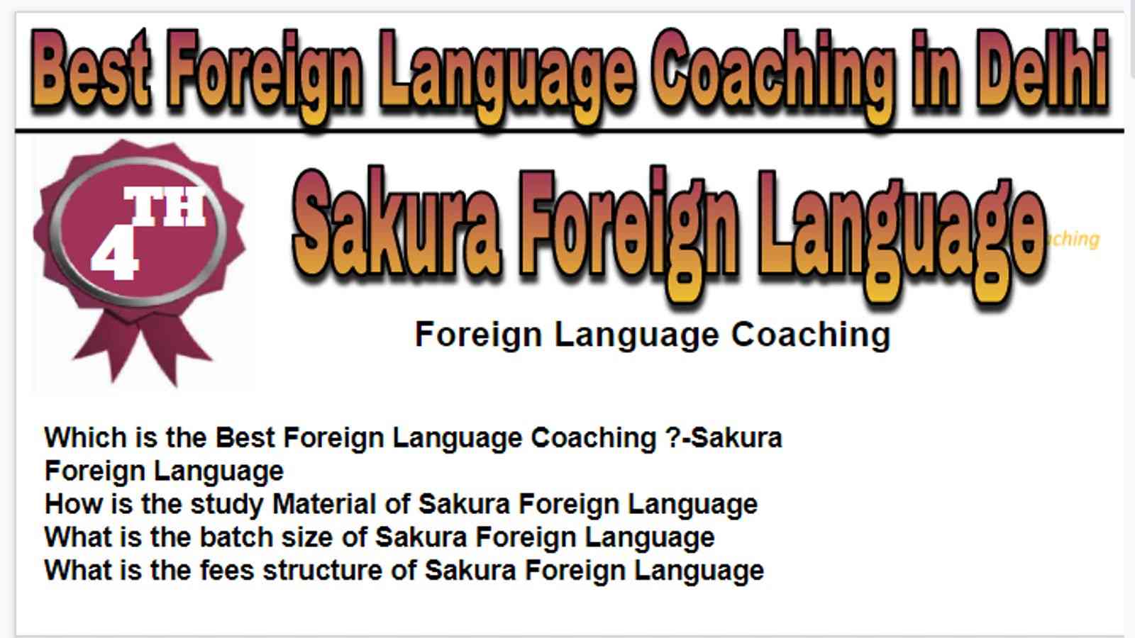 Rank 4 Best Foreign Language Coaching in Delhi