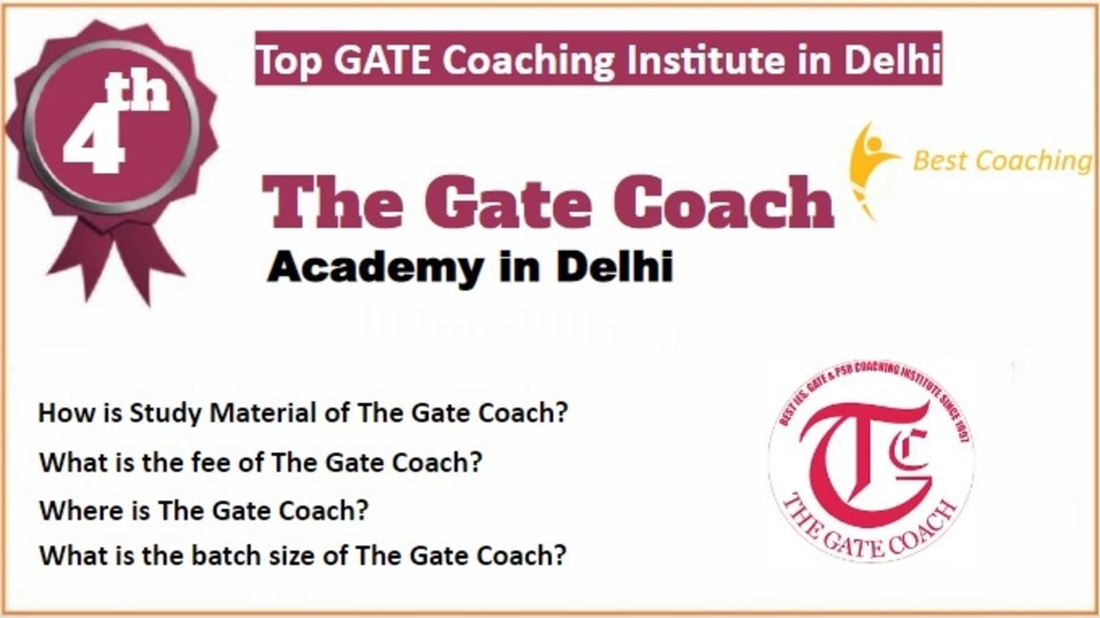 Rank 4 Best GATE Coaching in Delhi