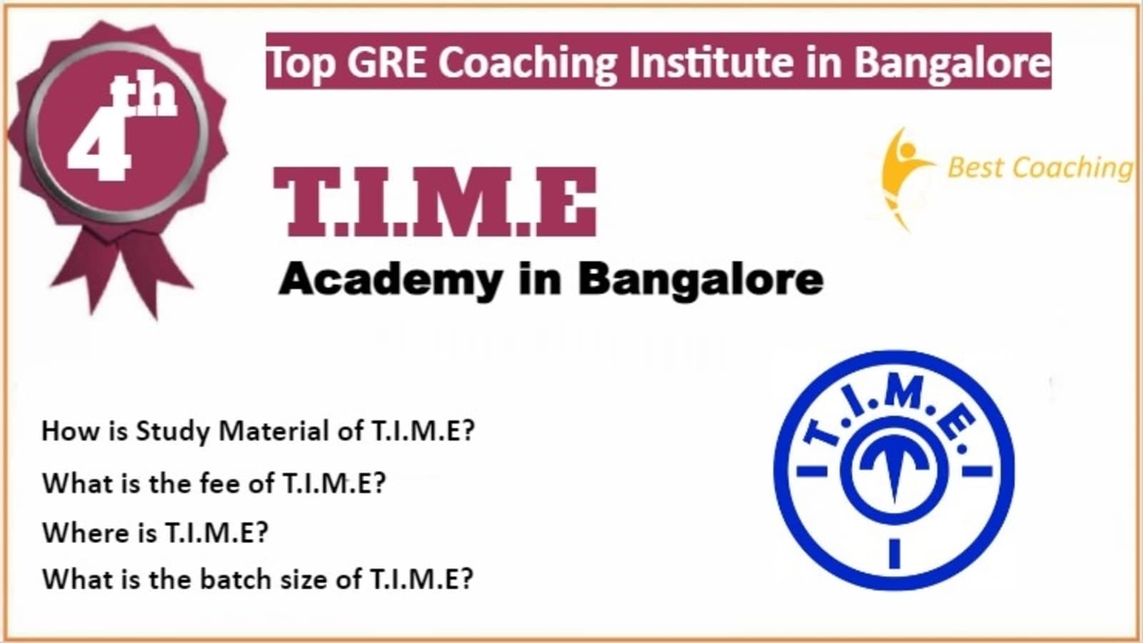Rank 4 Best GRE Coaching in Bangalore