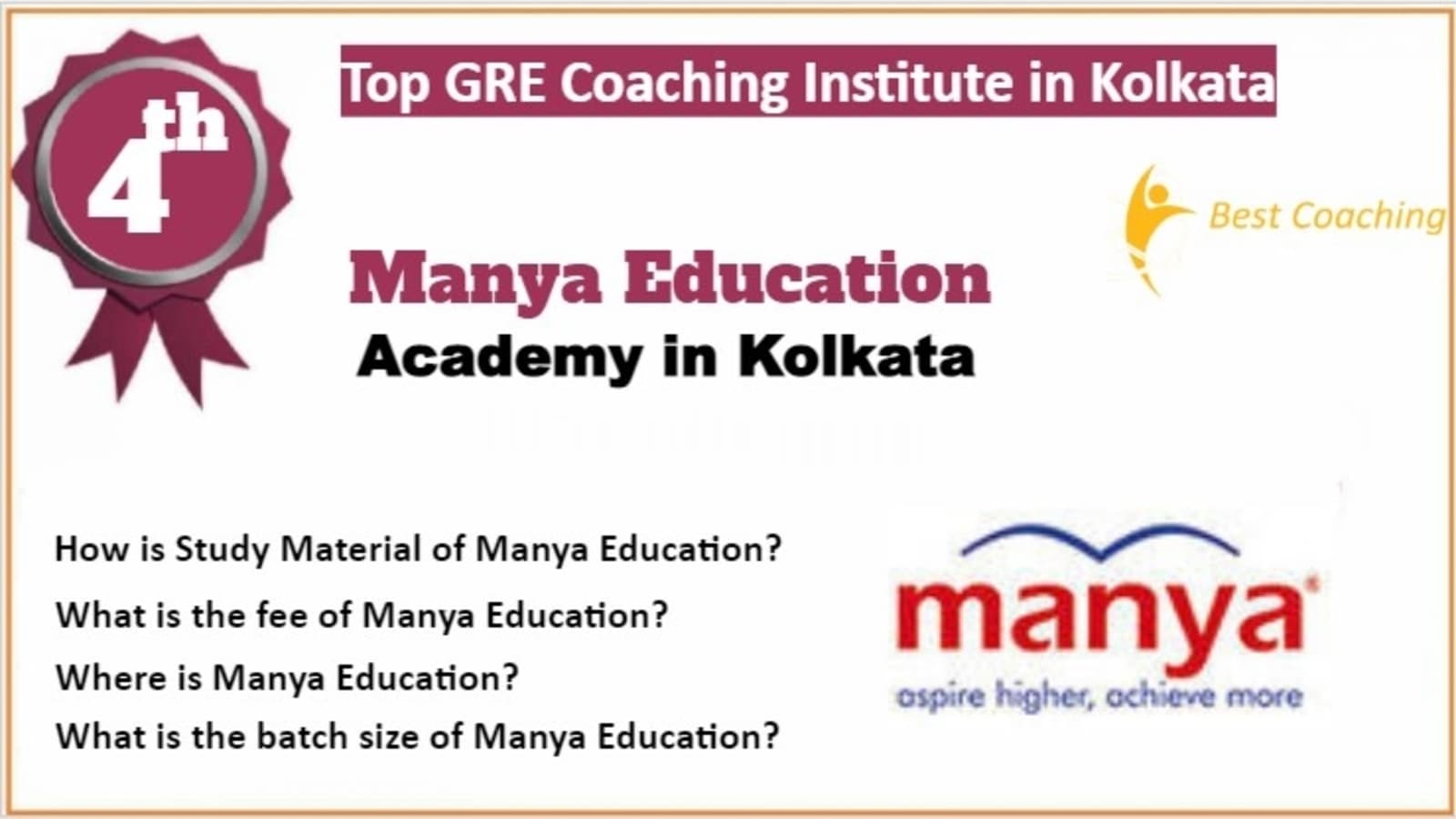 Rank 4 Best GRE Coaching in Kolkata