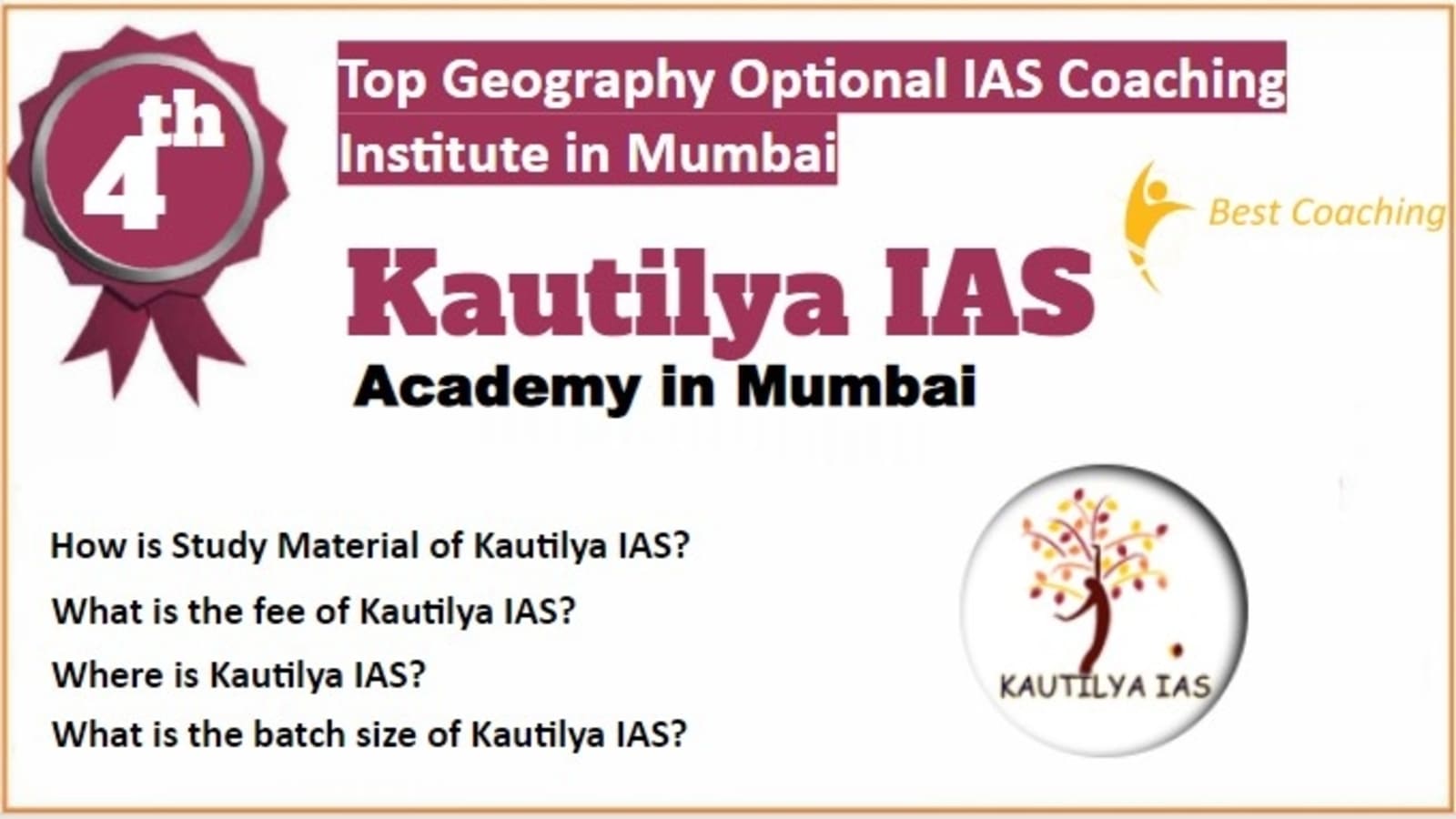 Rank 4 Best Geography Optional IAS Coaching in Mumbai
