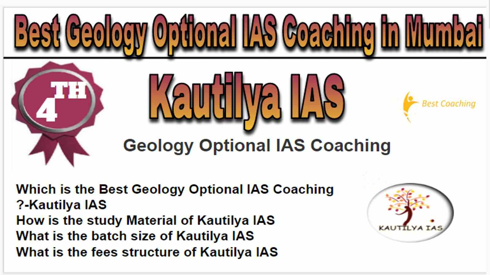 Rank 4 Best Geology Optional IAS Coaching in Mumbai