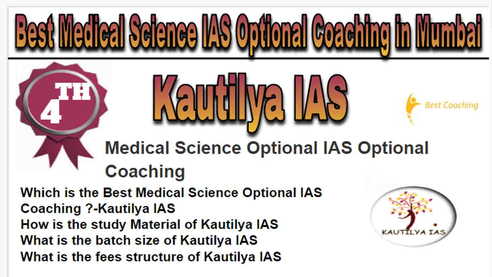 Rank 4 Best Medical Science Optional IAS Coaching in Mumbai