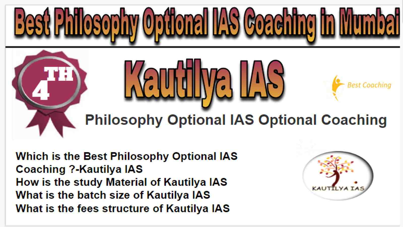 Rank 4 Best Philosophy Optional IAS Coaching in Mumbai