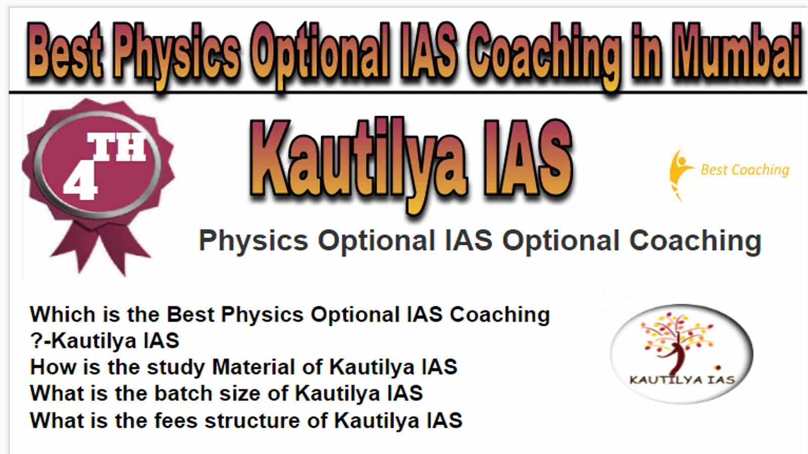 Rank 4 Top Physics Optional IAS Coaching in Mumbai