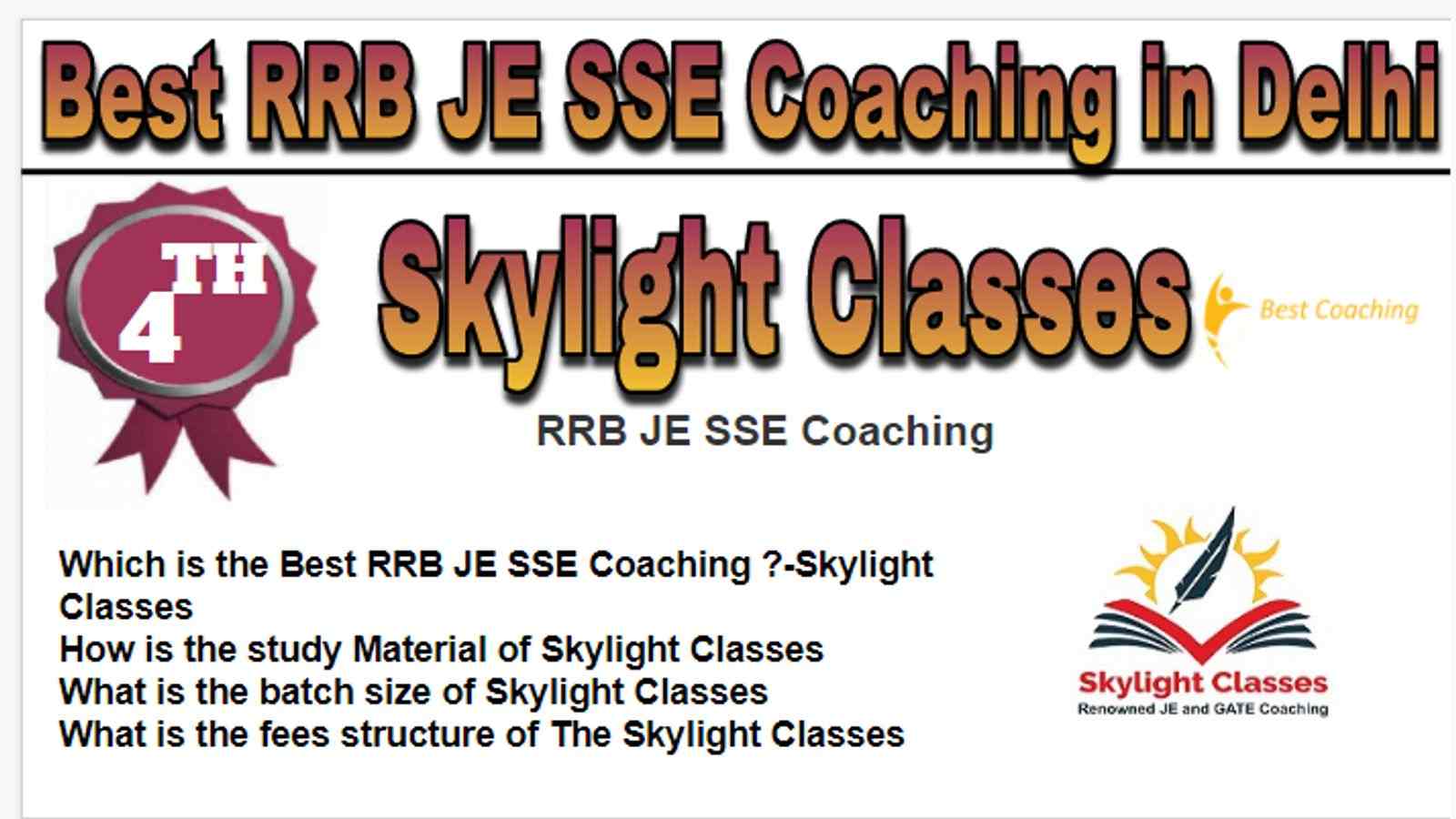 Rank 4 Best RRB JE SSE Coaching in Delhi