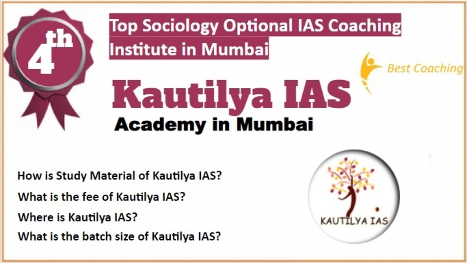 Rank 4 Best Sociology Optional IAS Coaching in Mumbai