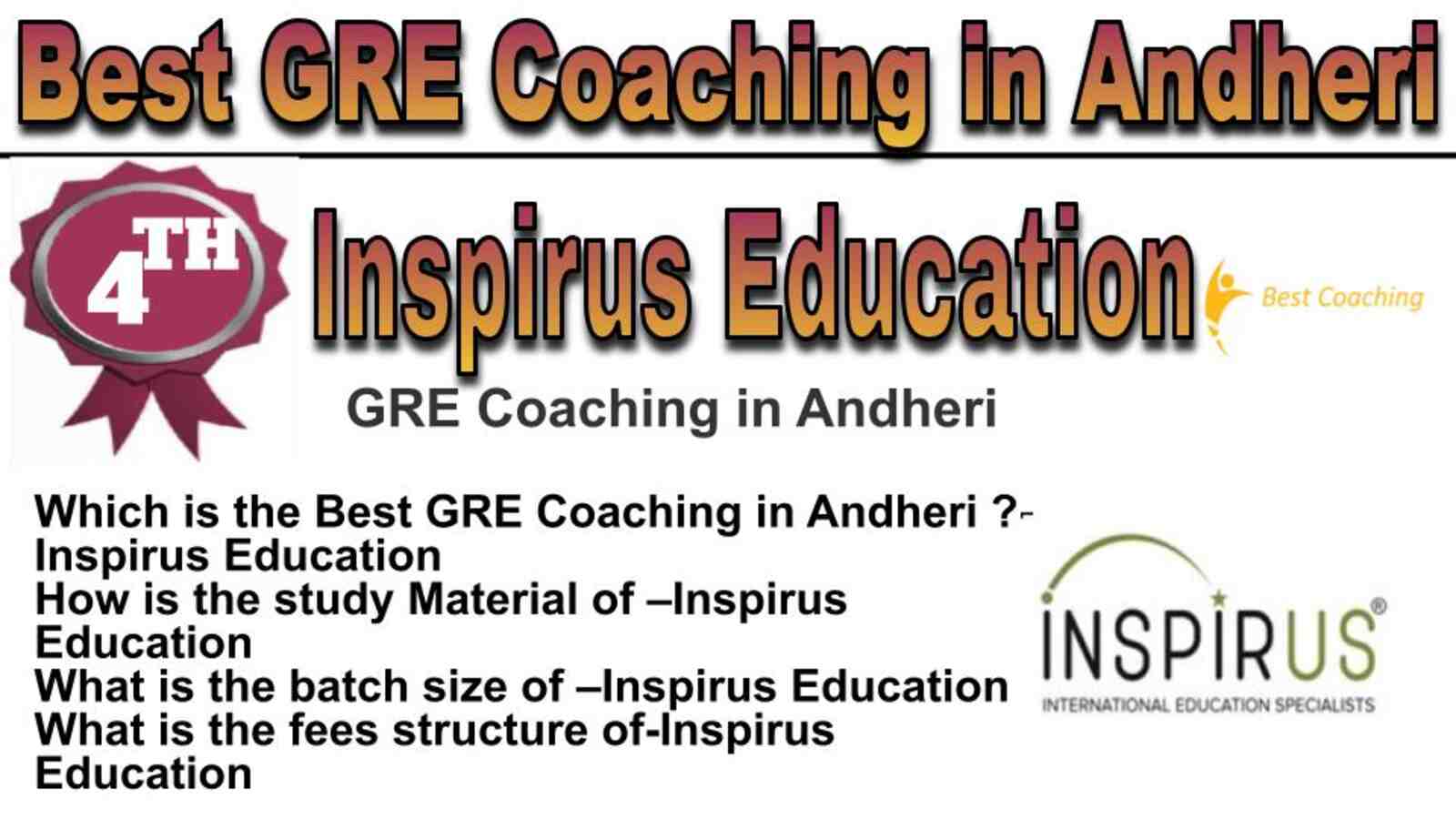 Rank 4 best GRE coaching in Andheri