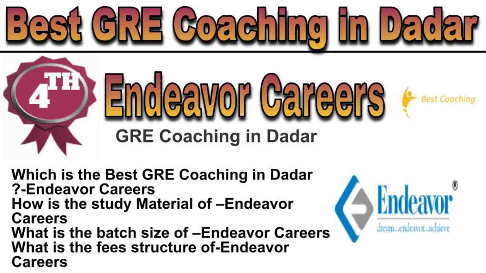 Rank 4 best GRE coaching in Dadar
