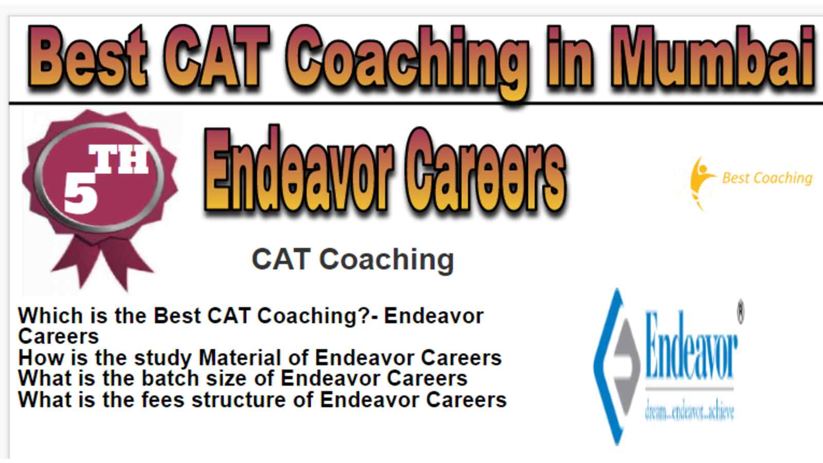 Rank 5 Best CAT Coaching in Mumbai