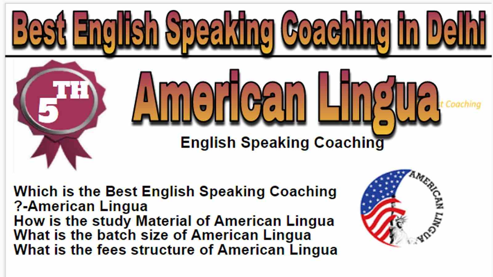 Rank 5 Best  English Speaking Coaching in Delhi