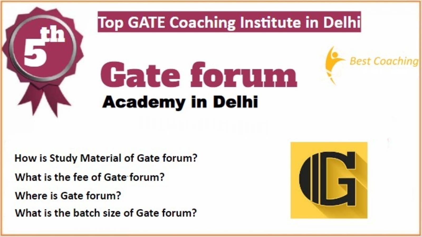 Rank 5 Best GATE Coaching in Delhi