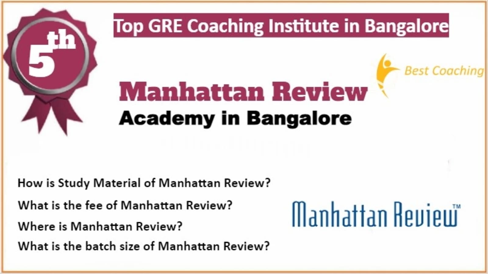 Rank 5 Best GRE Coaching in Bangalore