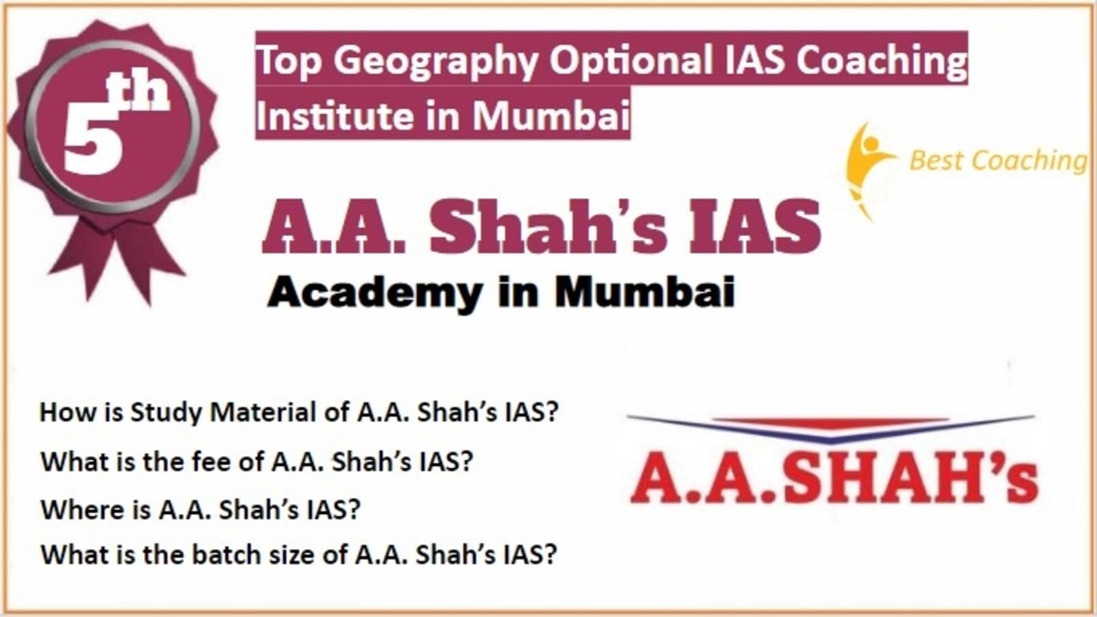 Rank 5 Best Geography Optional IAS Coaching in Mumbai