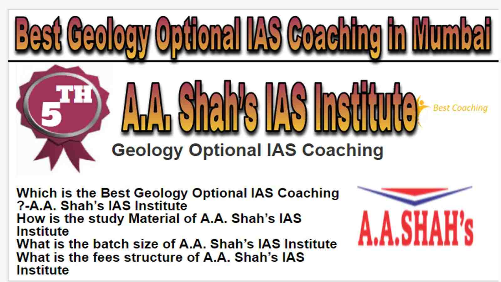 Rank 5 Best Geology Optional IAS Coaching in Mumbai