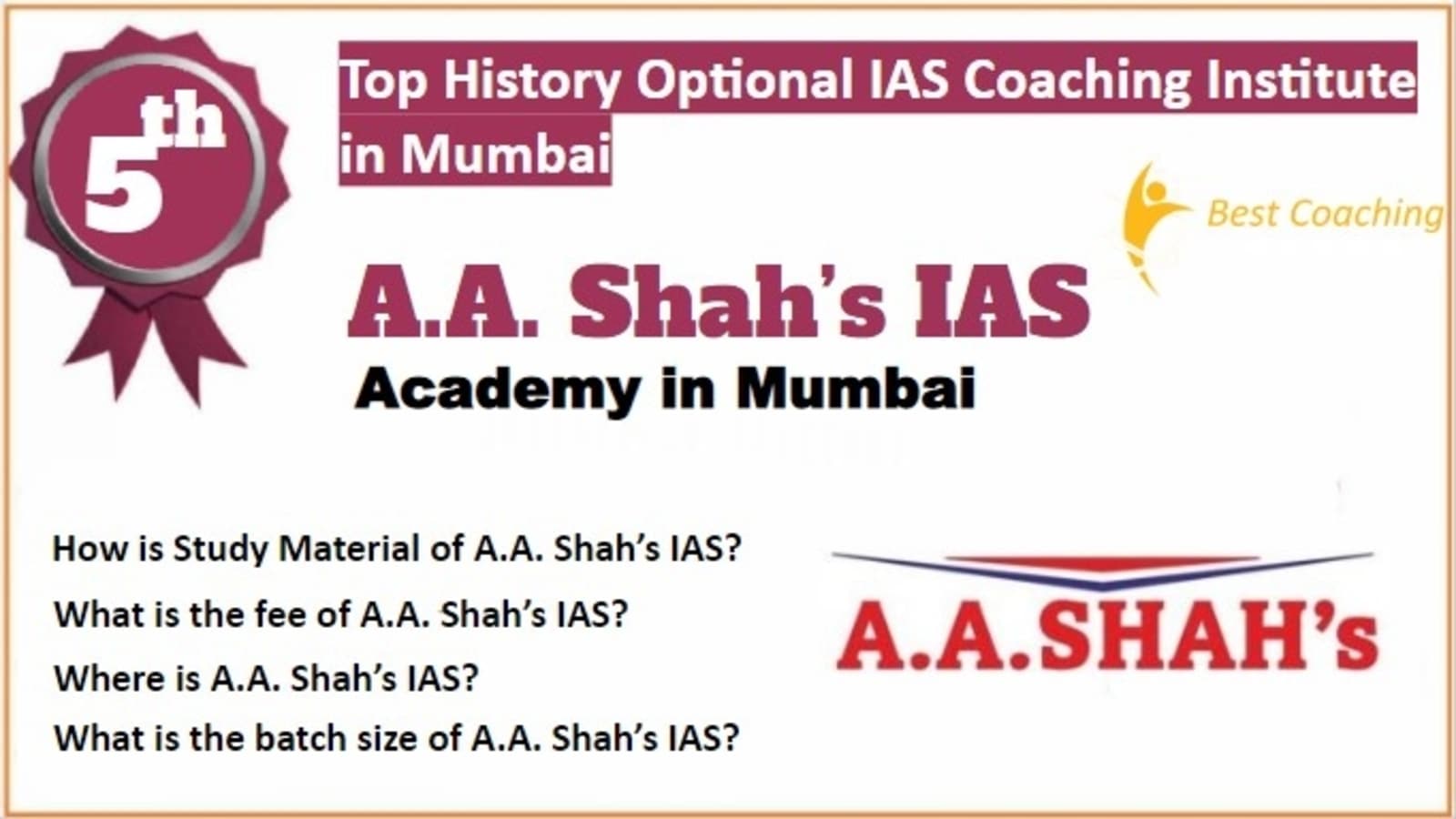 Rank 5 Best History Optional IAS Coaching in Mumbai