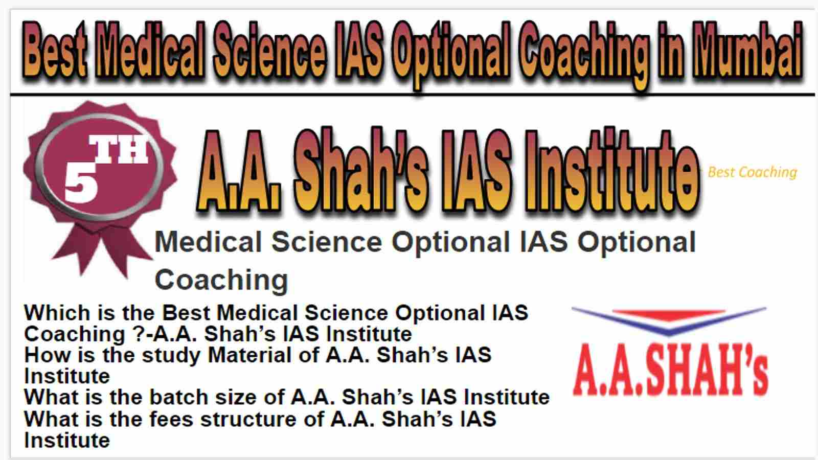 Rank 5 Best Medical Science Optional IAS Coaching in Mumbai