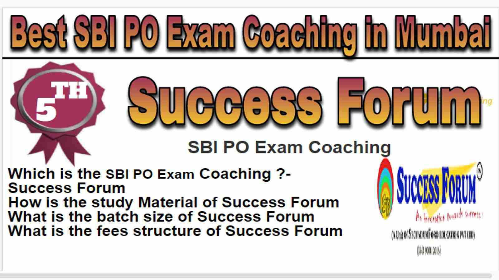 Rank 5 Best SBI PO Exam Coaching in Mumbai