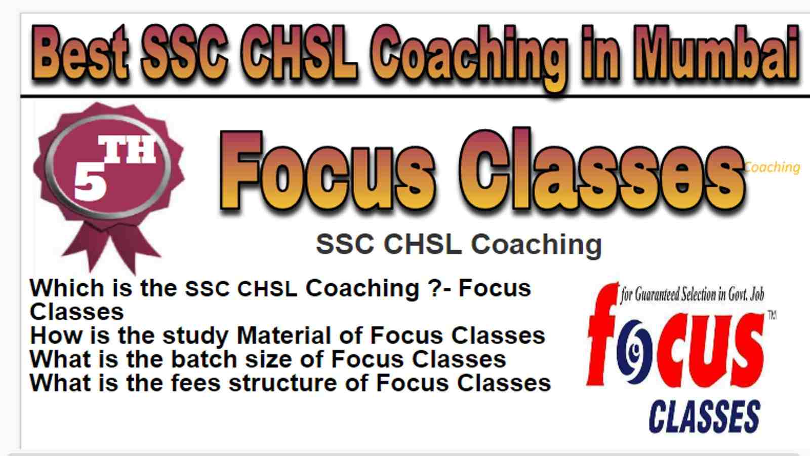 Rank 5 Best SSC CHSL Coaching in Mumbai